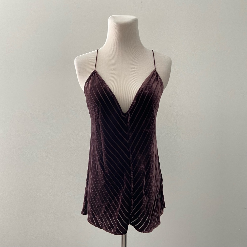 Cami NYC Olivia Velvet Burnout Chevron Tank S
